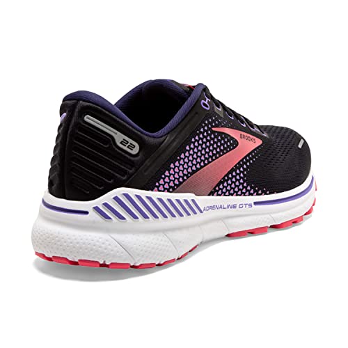 Brooks Women's Adrenaline GTS 22 Supportive Running Shoe Black/Purple Size 8.5 - Like New