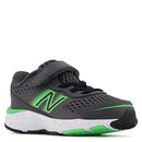 NEW BALANCE KIDS' 680 V6 HOOK, LOOP SHOE - MAGNET/VIBRANT SPRING/BLACK - SIZE 8 - Like New