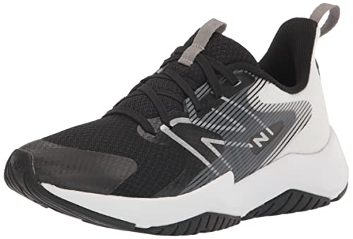 NEW BALANCE KIDS' RAVE RUN V2 HOOK & LOOP RUNNING SHOE - BLACK/WHITE - SIZE 3 Like New