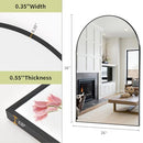 BEAUTYPEAK 26"X38" Arch Bathroom Mirror Wall Mounted Mirror Vanit - Black - Like New