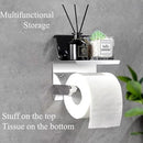 Toilet Paper Holder with Phone Shelf Stainless Steel Bathroom - Scratch & Dent