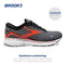 110393D024 BROOKS GHOST 15 RUNNING SHOES - EBONY/BLACK/SPICY ORANGE - SIZE 7.5 Like New