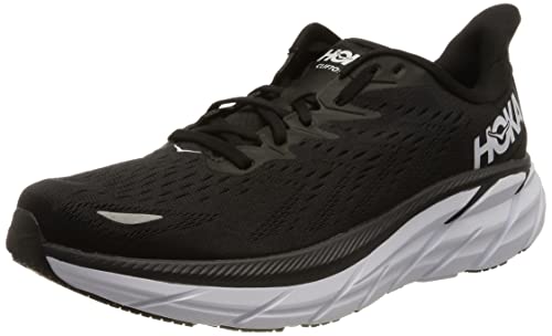 1119394 HOKA CLIFTON 8 WOMEN'S RUNNING SHOES BLACK/WHITE SIZE 8 Like New