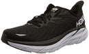 HOKA ONE ONE CLIFTON 8 MESH WOMEN'S LOW-TOP ROAD RUNNING BLACK WHITE SIZE 7 - Like New