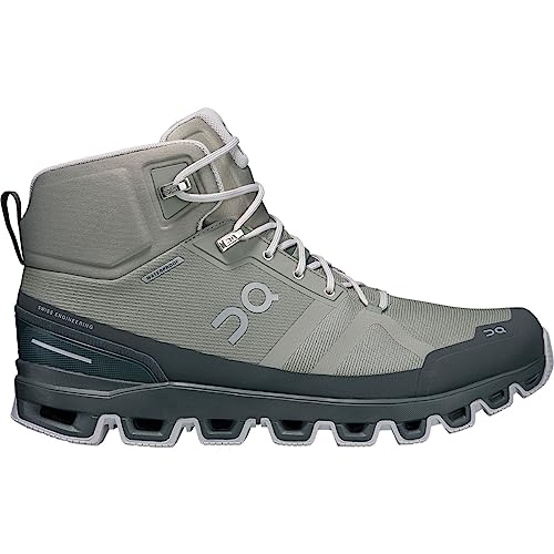 ON MEN'S RUNNING CLOUDROCK WATERPROOF BOOTS - SIZE: MEN 12.5 - KELP/LEAD - Like New