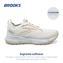 BROOKS MEN’S GLYCERIN STEALTHFIT 20 NEUTRAL RUNNING SHOE - WHITE/KHAKI - SIZE 11 - Like New