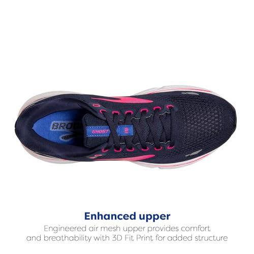 BROOKS WOMEN'S GHOST 15 NEUTRAL RUNNING SHOE - PEACOAT/BLUE/PINK - SIZE 10 - Like New