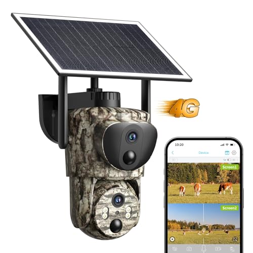 OCULVIEW 4G LTE CELLULAR TRAIL CAMERAS DUAL LENS SECURITY CAMERA - WOOD CAMO Like New