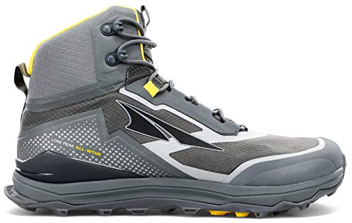 AL0A4VQH270 ALTRA MEN'S LONE PEAK ALL-WEATHER MID, SIZE 9 - GRAY/YELLOW - Like New