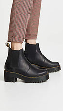 23917001 DR. MARTENS WOMEN'S ROMETTY PLATFORM CHELSEA BOOTS, SIZE 7, BLACK BW Like New