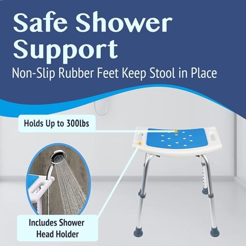 Medokare Shower Seat Inside Shower Bath Stool Medical Shower Chairs -White/Blue - Like New