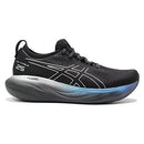 1011B616 ASICS MEN'S NIMBUS 25 PLATINUM ROAD SHOE, SIZE 11, Black Electric Red Like New