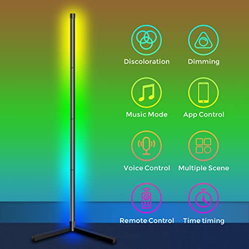 ECO4LIFE WiFi Smart Floor Standing LED Lamp RGB Color Changing LC210 - Black Like New