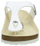 BIRKENSTOCK WOMEN'S GIZEH THONG SANDAL SIZE: MEN 10.5 - WHITE/BROWN - Like New