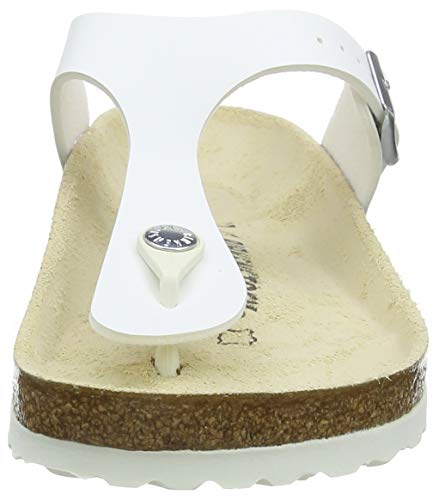 BIRKENSTOCK WOMEN'S GIZEH THONG SANDAL SIZE: MEN 10.5 - WHITE/BROWN - Like New