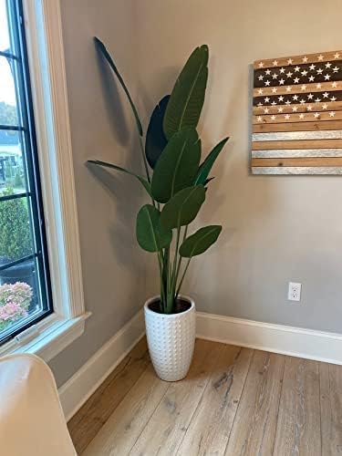 TRESIL 55 INCHES BIRD OF PARADISE ARTIFICIAL PLANT BLACK POT VIBRANT BANANA LEAF Like New