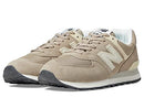 NEW BALANCE UNISEX ADULT 574 V2 LACE-UP SNEAKER, MENS SIZE 7.5, BEIGE/WHITE Like New