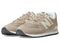 NEW BALANCE UNISEX ADULT 574 V2 LACE-UP SNEAKER, MENS SIZE 7.5, BEIGE/WHITE Like New