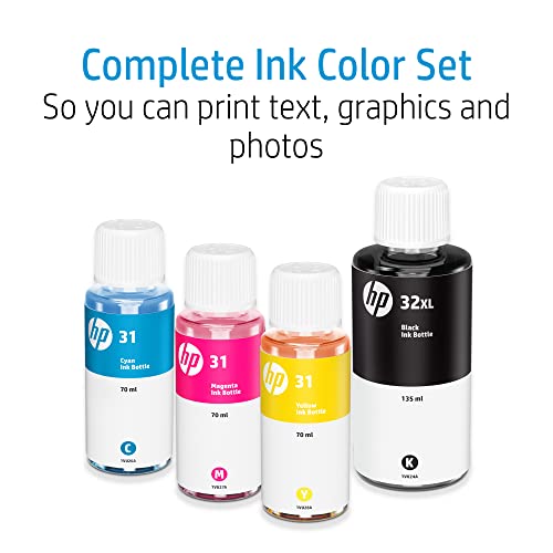 HP 31 CMY/32XL BLK BOTTLED INK CRTG 4-PK 7E6X7AN - BLACK/CYAN/MAGENTA/YELLOW Like New