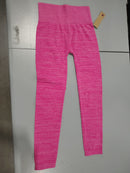 SHOSHO WOMEN'S LEGGINGS HIGH WAISTED CROP ACTIVEWEAR - WOMEN L/XL - PINK HEATHER - Like New