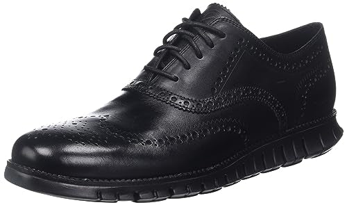 COLE HAAN MEN'S ZEROGRAND WINGTIP OXFORD LEATHER SHOES - BLACK - SIZE 11 - Like New
