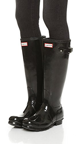 WFT1000RGL Hunter Women's Original Tall Gloss Rain Boot, Black, Size 7 Like New