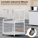 EasyCom Printer Stand- Large 3 Tier Printer Table with Wheels B0CFCPTJTY - White - Brand New