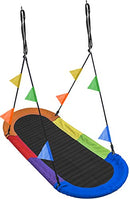 Sorbus 66" Saucer Swing 330lbs Big Oval Platform Adjustable SWG-FABGLD - Black Like New