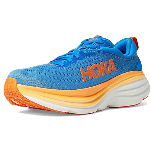 1123202 HOKA ONE ONE MEN'S BONDI 8 SHOES COASTAL SKY VIBRANT ORANGE Size 9.5 Like New