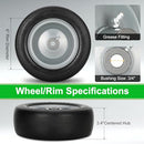 AREMAE 11X4.00-5" FLAT FREE LAWN MOWER TIRE ON WHEEL 2PC - BLACK - Like New