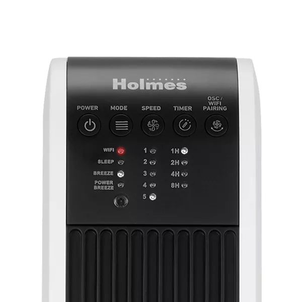 HOLMES 40" OSCILLATING WI-FI CONNECT DESIGNER SERIES TOWER FAN - WHITE - Like New
