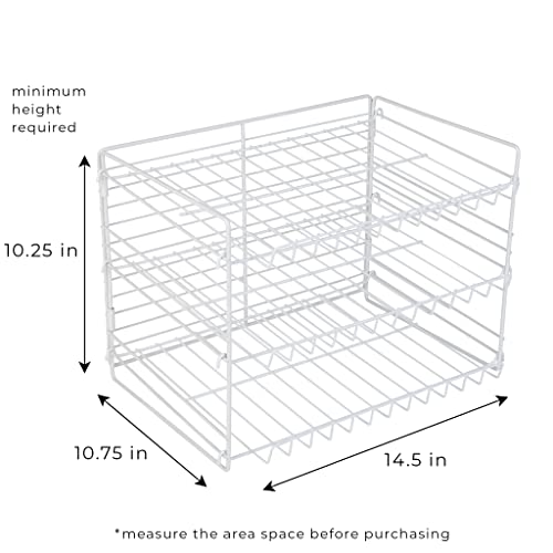 Smart Design Can Organizer for Pantry, Refrigerator, Cabinet, Spice Rack - White Like New