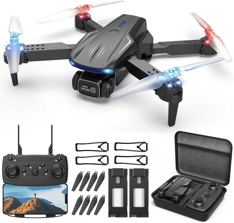 X-shop HJ002 FPV Mini Drone with Camera 1080P, 2 Batteries, Hover, Flips - Black Like New