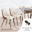 BFZ DINING CHAIRS SET OF 2, MODERN PU LEATHER ARMLESS KITCHEN CHAIR - BEIGE - Like New