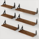 AMADA HOMEFURNISHING - Rustic Farmhouse Wall Shelves Set of 6 - Rustic Brown - Like New