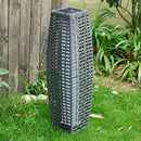SOLAR RATTAN EFFECT 69CM TALL LED LIGHT OUTDOOR GARDEN FLOOR LAMP LANTERN - GRAY - Like New