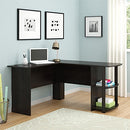 AMERIWOOD HOME DAKOTA L-SHAPED DESK WITH BOOKSHELVES 9354303PCOM - ESPRESSO - Like New