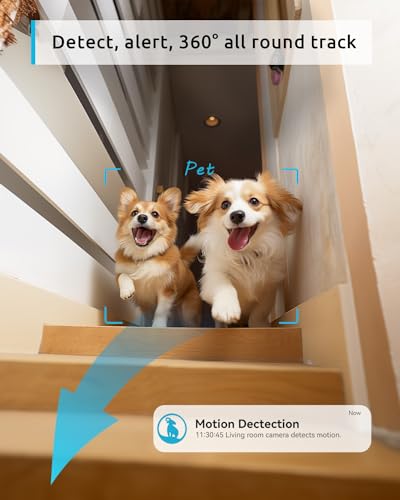 BLURAMS PET CAMERA 2K 360° DOG CAMERA WITH PHONE APP PTZ INDOOR A31 - WHITE - Brand New