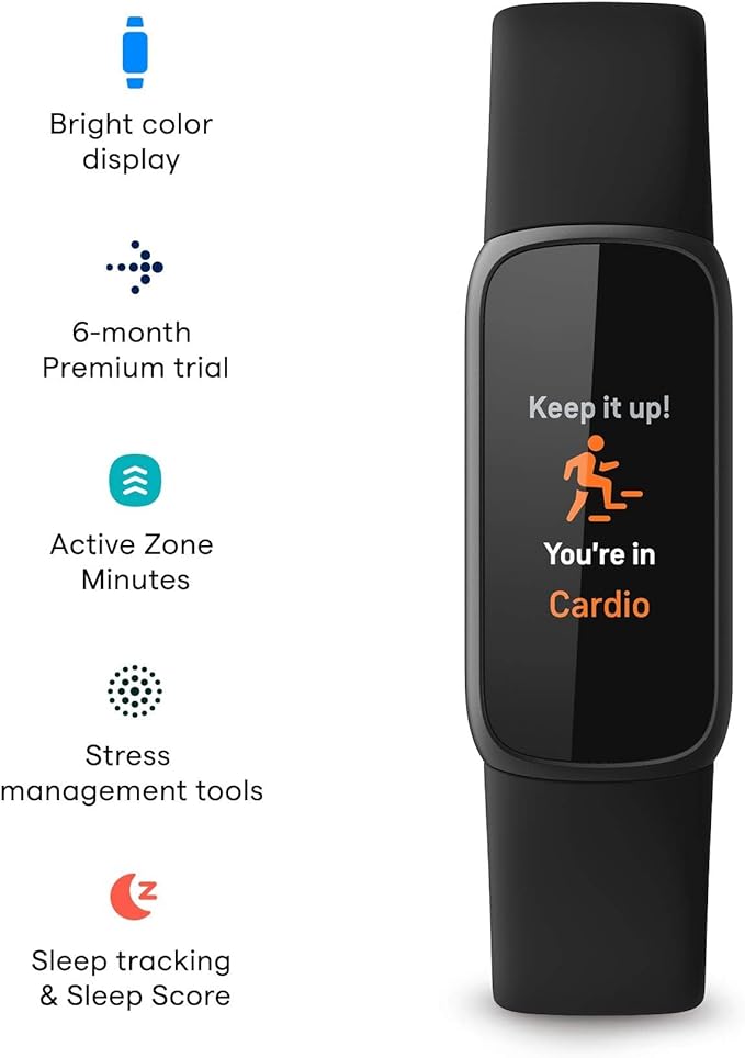 Fitbit Luxe-Fitness Wellness-Tracker Stress Management Sleep-Tracking FB422BKBK Like New