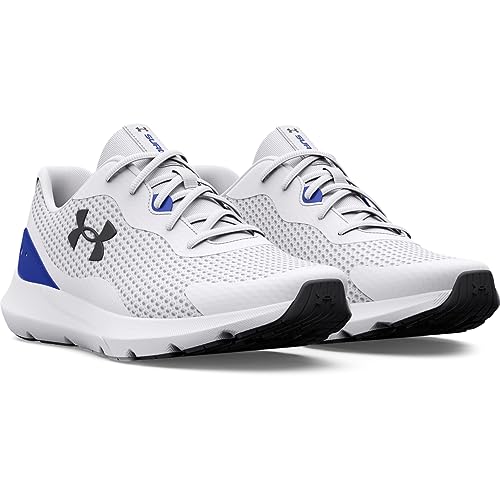 3024883 UNDER ARMOUR MEN'S SURGE 3 WHITE/TEAM ROYAL/JET GRAY SIZE 10.5 Like New