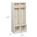 ECR4KIDS 2-SECTION COAT LOCKER WITH BENCH AND CUBBY - WHITE WASH - Like New