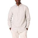 AMAZON ESSENTIALS MEN'S SLIM-FIT LONG-SLEEVE OXFORD SHIRT WITH POCKET - GRAY L - Brand New