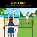 A11N Sports Outdoor Volleyball and Badminton Combo Set - Yellow - Like New