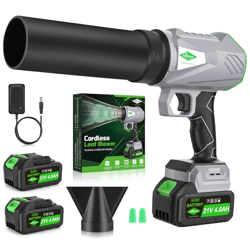 NINETREES LEAF BLOWER CORDLESS BATTERY CHARGER 1000,000 RPM 395CFM 1000G GREEN - Like New