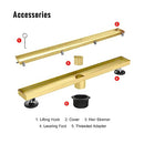 SaniteModar Linear Shower Drain 24" 2in1 Tile Insert, Flat, LSD-T-24IN - Gold - Like New