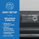SLEEPLUX DURABLE INFLATABLE AIR MATTRESS BUILT-IN PUMP PILLOW USB 22"T QUEEN - Brand New