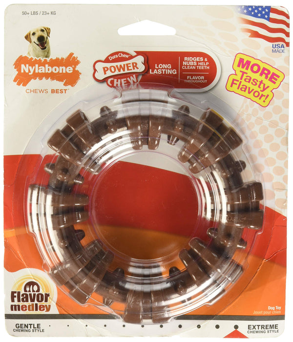 NYLABONE DURA CHEW TEXTURED RING - BROWN - Like New
