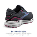Brooks Women's Ghost 15 Neutral Running Shoe Ebony/Open Air/Lilac Rose Size 9.5 - Like New