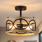 9MMML 12.8“ FLUSH MOUNT CEILING LIGHT MODERN METAL CHANDELIER - BLACK/WOOD - Like New