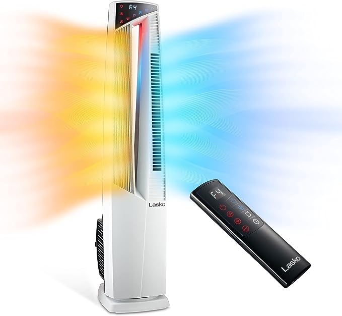 Lasko All Season High Velocity Hybrid Tower Fan Space Heater FHV820 White - Like New